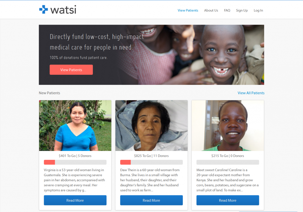 Watsi.org ist eine amerikanische Crowdfunding-Plattform