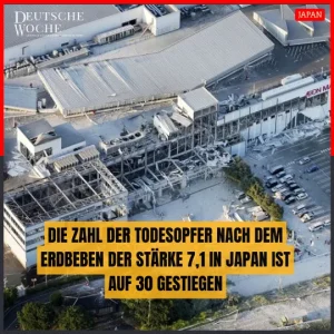Die Zahl der Todesopfer nach dem Erdbeben der Stärke 7,1 in Japan ist auf 30 gestiegen