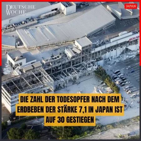 Die Zahl der Todesopfer nach dem Erdbeben der Stärke 7,1 in Japan ist auf 30 gestiegen