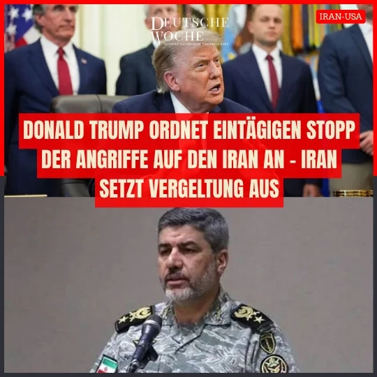 Donald Trump ordnet eintägigen Stopp der Angriffe auf den Iran an – Iran setzt Vergeltung aus Donald Trump ordnet eintägigen Stopp der Angriffe auf den Iran an – Iran setzt Vergeltung aus