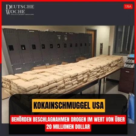 Kokainschmuggel USA: Behörden beschlagnahmen Drogen im Wert von über 20 Millionen Dollar