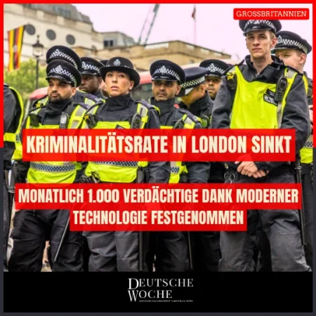 Kriminalitätsrate in London sinkt: Monatlich 1.000 Verdächtige dank moderner Technologie festgenommen