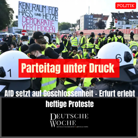 Parteitag unter Druck: AfD setzt auf Geschlossenheit – Erfurt erlebt heftige Proteste AfD setzt auf Geschlossenheit - Erfurt erlebt heftige Proteste