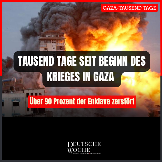 Tausend Tage seit Beginn des Krieges in Gaza: Über 90 Prozent der Enklave zerstört Tausend Tage seit Beginn des Krieges in Gaza Über 90 Prozent der Enklave zerstört