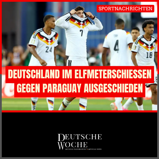 WM 2026: Deutschland im Elfmeterschießen gegen Paraguay ausgeschieden WM 2026: Deutschland im Elfmeterschießen gegen Paraguay ausgeschieden