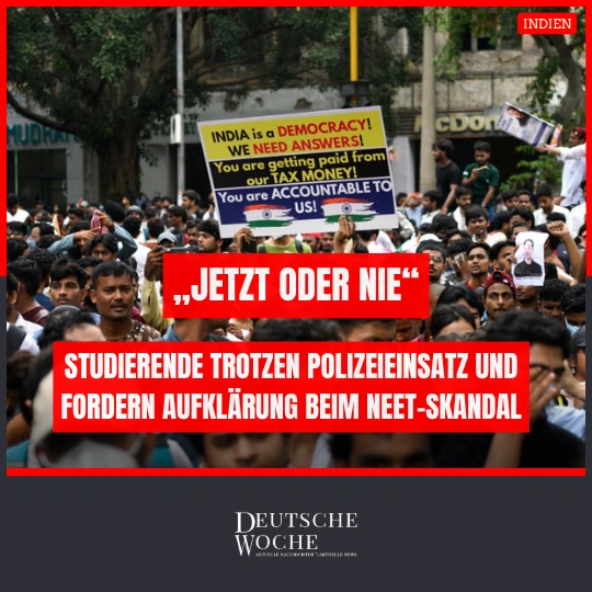 „Jetzt oder nie“: Studierende trotzen Polizeieinsatz und fordern Aufklärung beim NEET-Skandal „Jetzt oder nie“: Studierende trotzen Polizeieinsatz und fordern Aufklärung beim NEET-Skandal