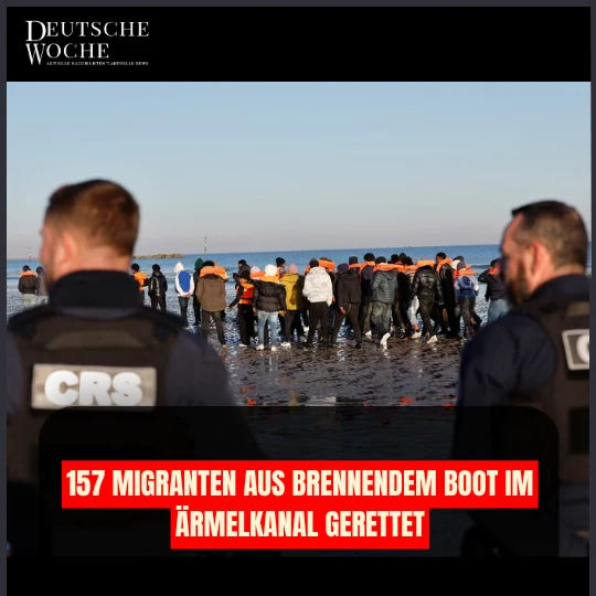 157 Migranten aus brennendem Boot im Ärmelkanal gerettet 157 Migranten aus brennendem Boot im Ärmelkanal gerettet