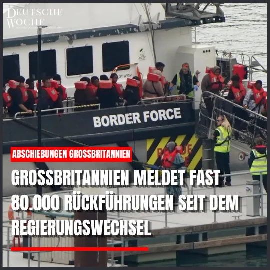 Großbritannien meldet fast 80.000 Rückführungen seit dem Regierungswechsel Großbritannien meldet fast 80.000 Rückführungen seit dem Regierungswechsel