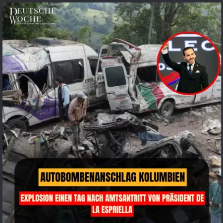Autobombenanschlag Kolumbien: Explosion einen Tag nach Amtsantritt von Präsident de la Espriella Autobombenanschlag Kolumbien Explosion einen Tag nach Amtsantritt von Präsident de la Espriella