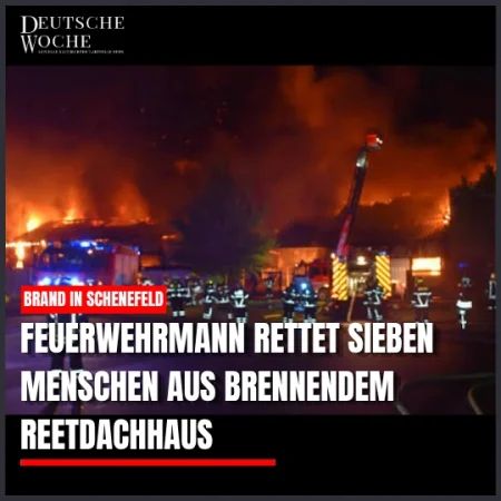 Brand in Schenefeld: Feuerwehrmann rettet sieben Menschen aus brennendem Reetdachhaus Brand in Schenefeld: Feuerwehrmann rettet sieben Menschen aus brennendem Reetdachhaus