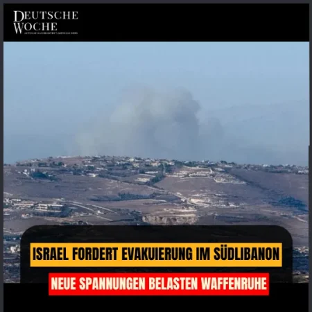 Israel fordert Evakuierung im Südlibanon – Neue Spannungen belasten Waffenruhe Israel fordert Evakuierung im Südlibanon – Neue Spannungen belasten Waffenruhe