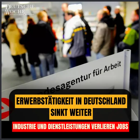 Erwerbstätigkeit in Deutschland sinkt weiter – Industrie und Dienstleistungen verlieren Jobs