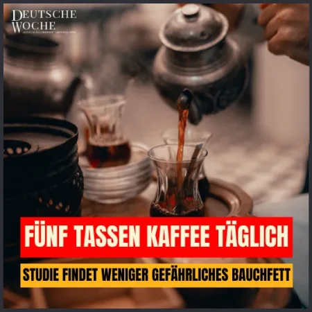 Fünf Tassen Kaffee täglich: Studie findet weniger gefährliches Bauchfett Fünf Tassen Kaffee täglich: Studie findet weniger gefährliches Bauchfett