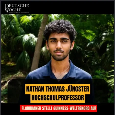 Nathan Thomas jüngster Hochschulprofessor Floridianer stellt Guinness-Weltrekord auf