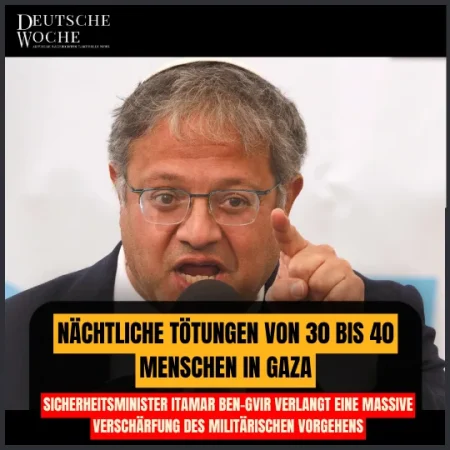 israelischer Sicherheitsminister Itamar Ben-Gvir verlangt eine massive Verschärfung des militärischen Vorgehens