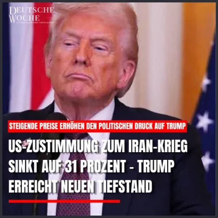 US-Zustimmung zum Iran-Krieg sinkt auf 31 Prozent – Trump erreicht neuen Tiefstand