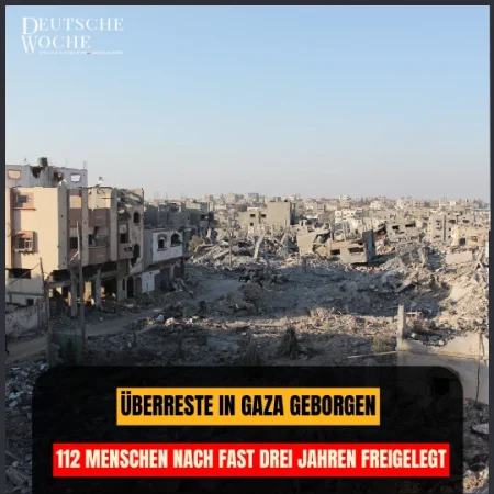 Überreste in Gaza geborgen: 112 Menschen nach fast drei Jahren freigelegt