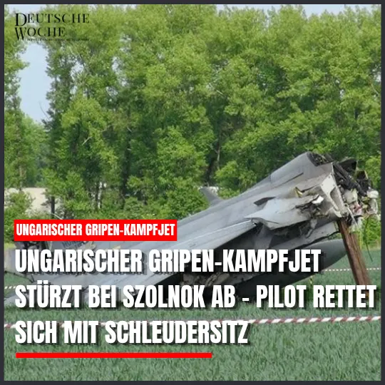 Ungarischer Gripen-Kampfjet stürzt bei Szolnok ab – Pilot rettet sich mit Schleudersitz