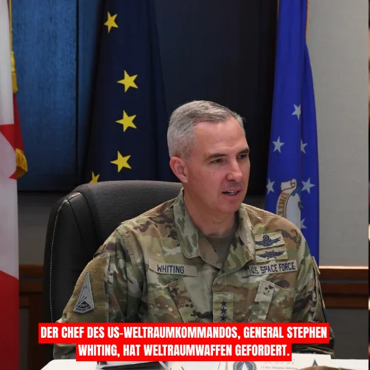 Der Chef des US-Weltraumkommandos, General Stephen Whiting, hat Weltraumwaffen gefordert.