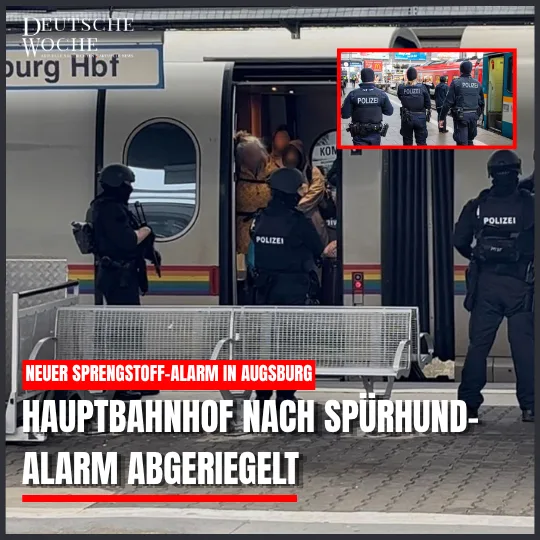 Neuer Sprengstoff-Alarm in Augsburg: Hauptbahnhof nach Spürhund-Alarm abgeriegelt Neuer Sprengstoff-Alarm in Augsburg: Hauptbahnhof nach Spürhund-Alarm abgeriegelt