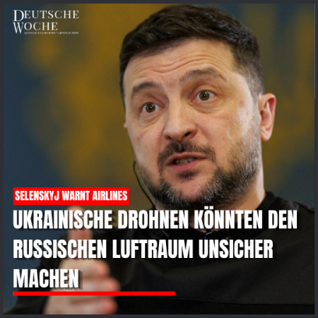 Selenskyj warnt Airlines: Ukrainische Drohnen könnten den russischen Luftraum unsicher machen
