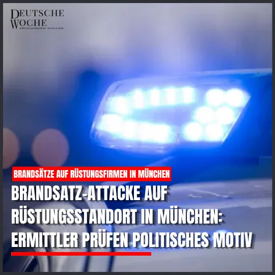 Brandsatz-Attacke auf Rüstungsstandort in München: Ermittler prüfen politisches Motiv Brandsatz-Attacke auf Rüstungsstandort in München: Ermittler prüfen politisches Motiv